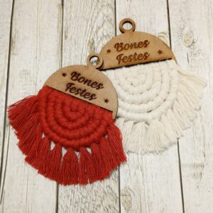 Bola Bon Nadal o Bones Festes amb macramé